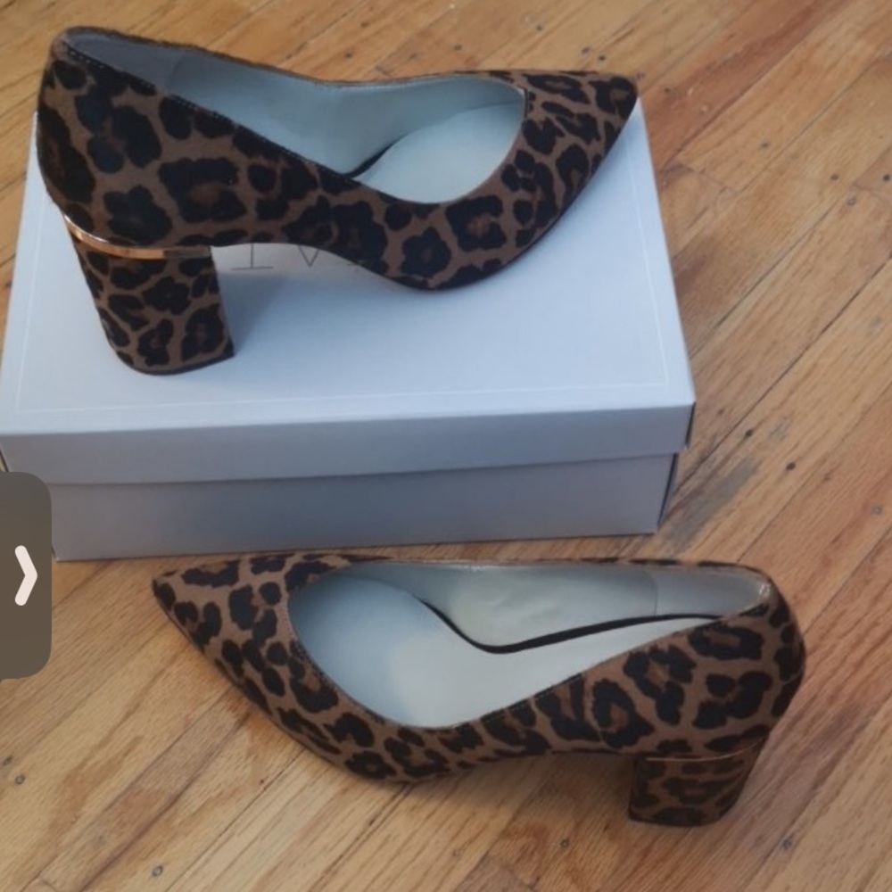 Leopard Print Block Heel Pumps